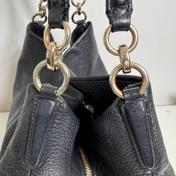 Coach Black Pebble Leather Purse Madison Phoebe Shoulder Bag Large #26224 - Picture 6 of 16